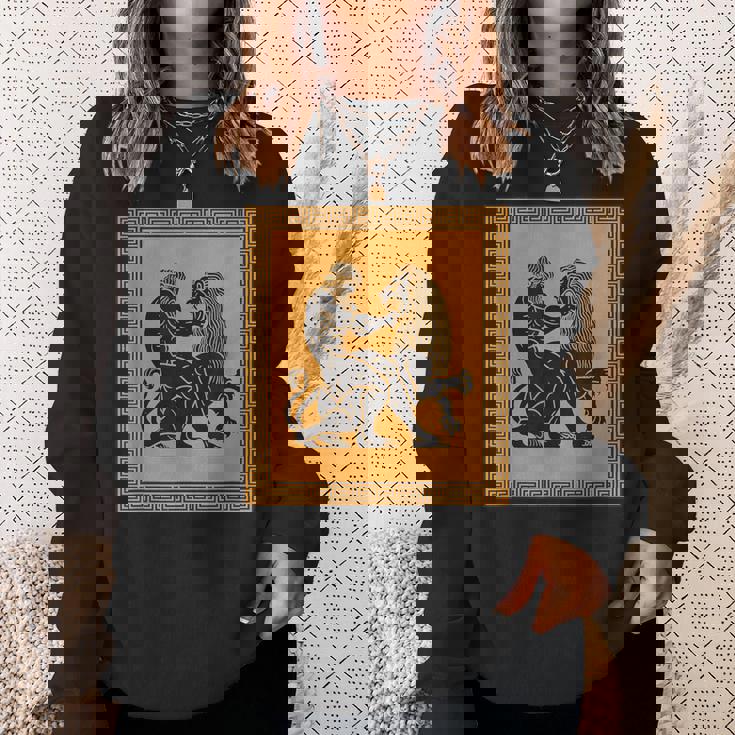 ヘラクレスライオン ギリシャ神話 古代神話 歴史アート スウェットシャツ 彼女への贈り物