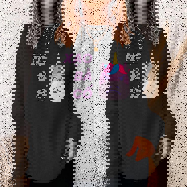 ベトナム ベトナム語 ベトナムの言葉 ザオバーコー 面白いジョーク 嘘つき ユニコーン スウェットシャツ 彼女への贈り物