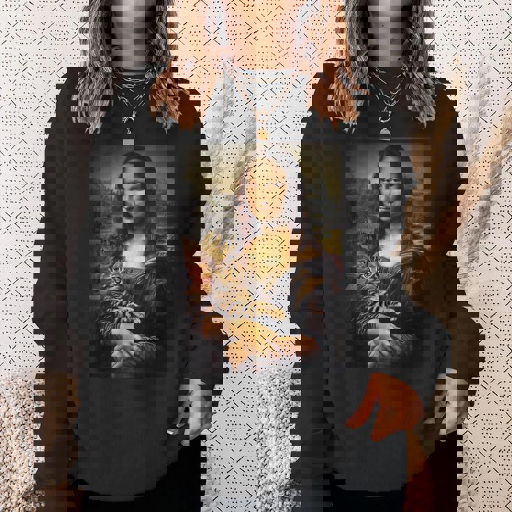 ベンガル猫 モナリザ 絵画 アート ママ お父さん スウェットシャツ 彼女への贈り物