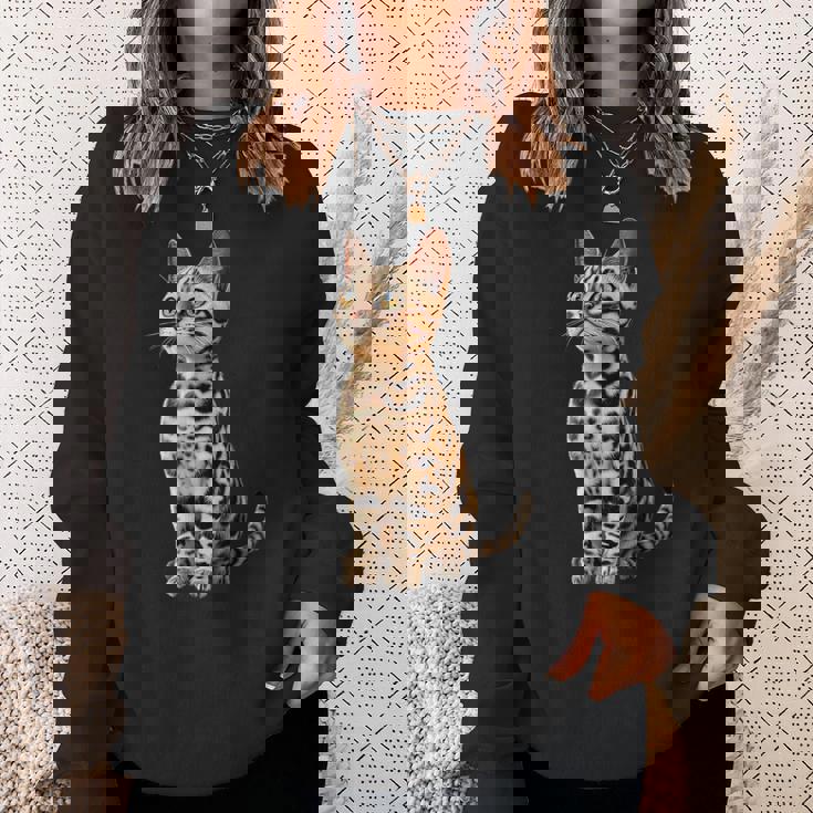 ベンガル猫 レオパード猫 レオパデット かわいいベンガル猫 スウェットシャツ 彼女への贈り物