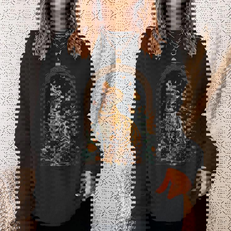 ベンガル猫の花 スウェットシャツ 彼女への贈り物