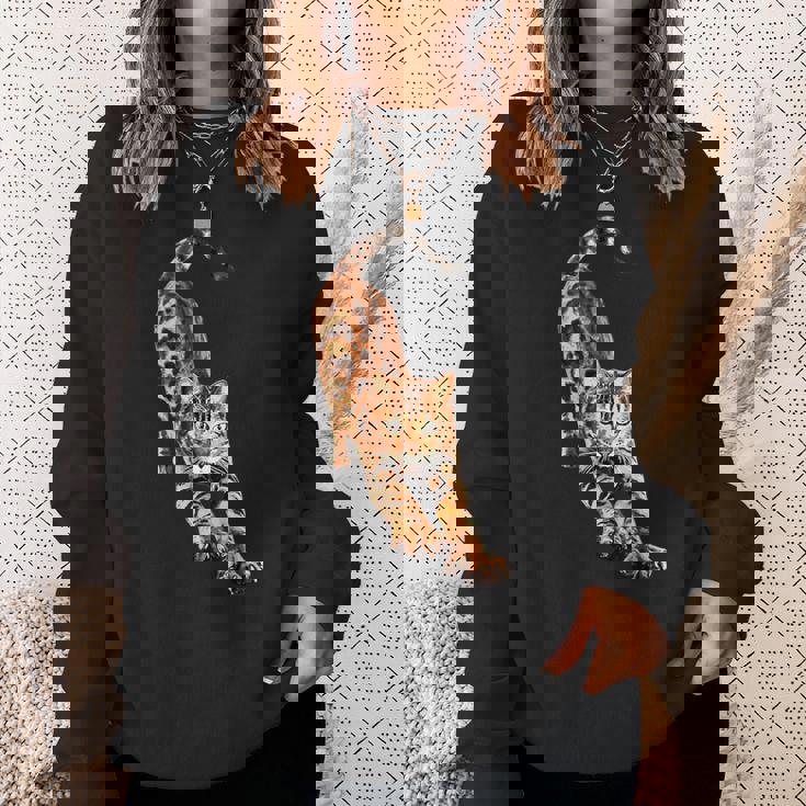 ベンガル猫ストレッチ スウェットシャツ 彼女への贈り物