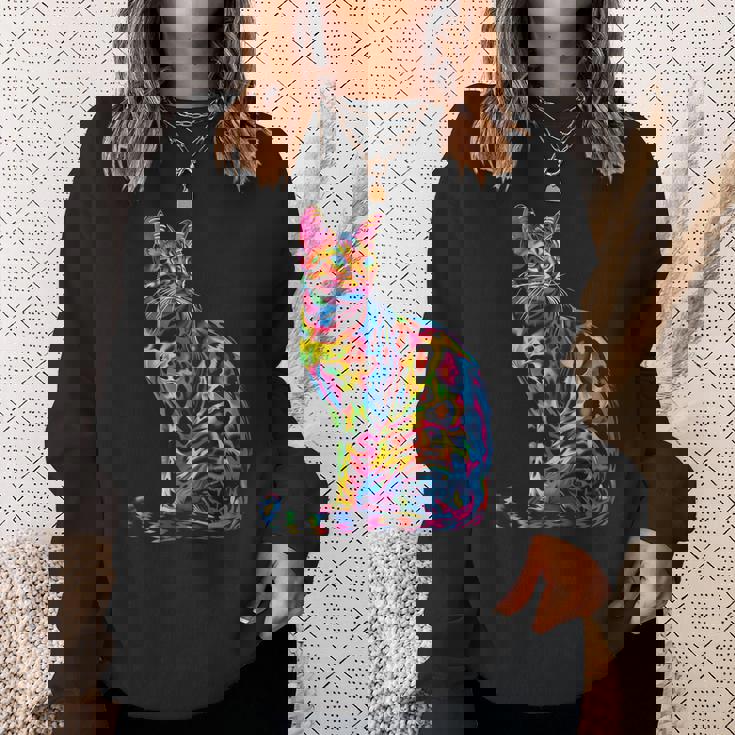ベンガル猫ポップアート スウェットシャツ 彼女への贈り物