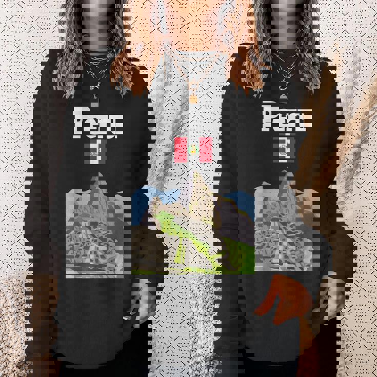 ペルー お土産 インカ マチュピチュ ペルー国旗 アンデス山脈 スウェットシャツ 彼女への贈り物