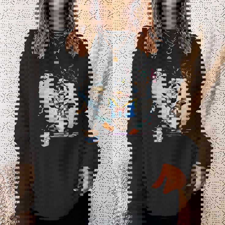 ペンギン 水兵 セーラー襟 錨マーク リボン 可愛い 赤 青 黄色 ピンク 水色 スウェットシャツ 彼女への贈り物