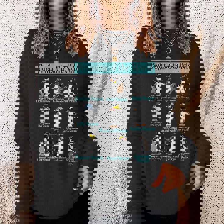 ペンギンの種類 ペンギン好き 野生動物 北極 シーバードファン スウェットシャツ 彼女への贈り物