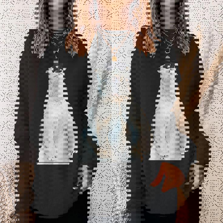 ホッキョクグマ サングラス 動物愛好家 動物飼育係 動物学者 スウェットシャツ 彼女への贈り物