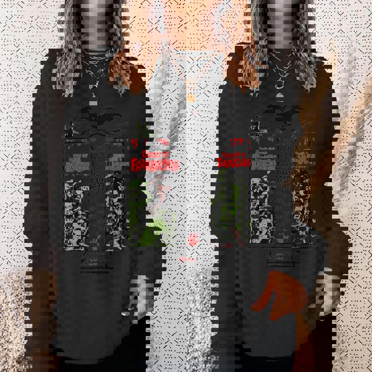 ホラー映画 ヴィンテージ ドラキュラ ハロウィン モンスター フランケンシュタイン スウェットシャツ 彼女への贈り物