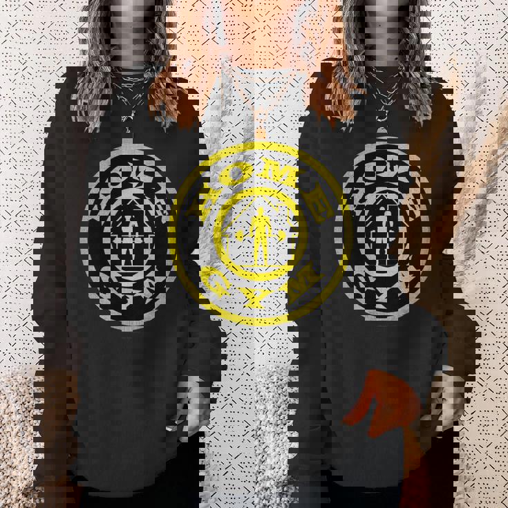 ホームジム アンティーク調ゴールドパロディー 長袖tシャツ スウェットシャツ 彼女への贈り物