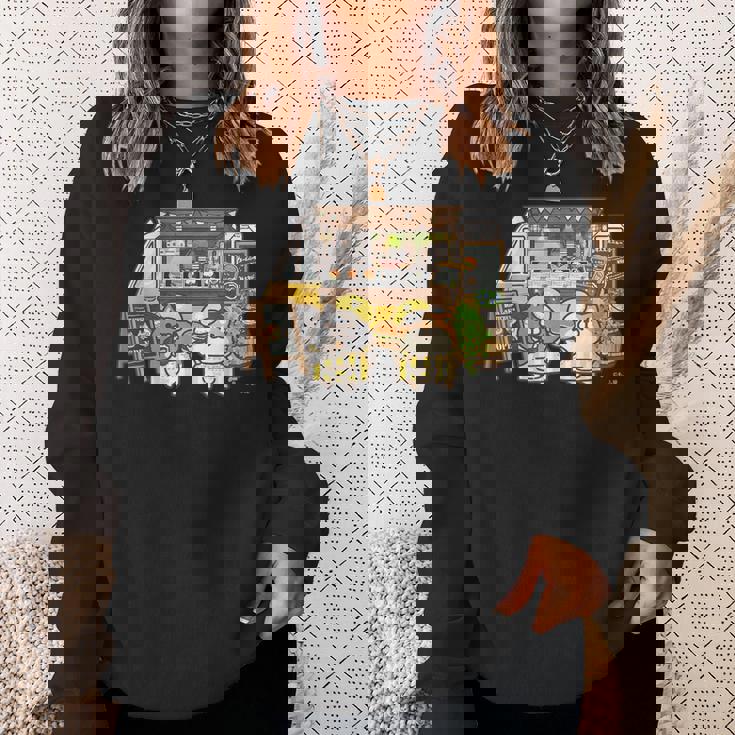 ボンレス犬とボンレス猫 キッチンカー ダークカラー スウェットシャツ 彼女への贈り物