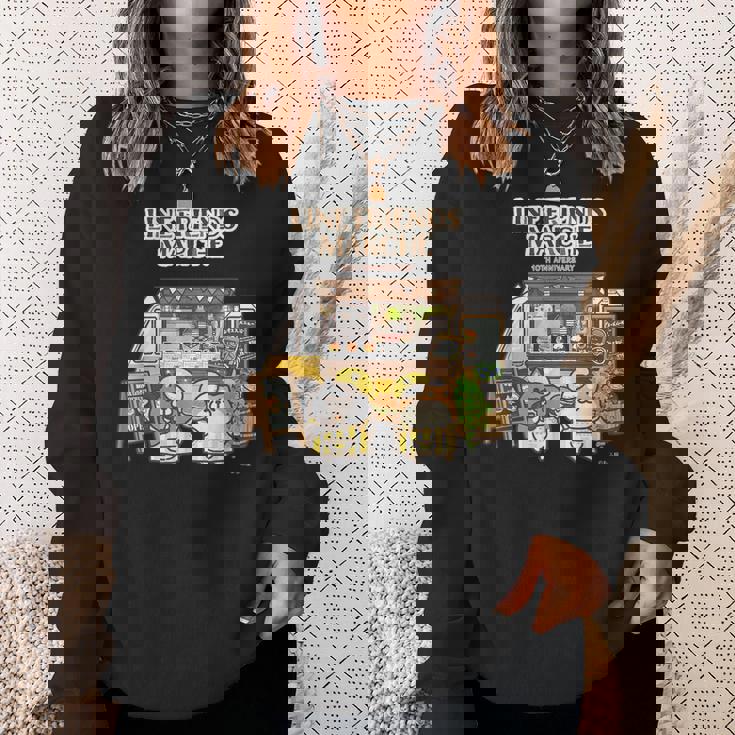 ボンレス犬とボンレス猫 キッチンカーロゴ付 ダークカラー スウェットシャツ 彼女への贈り物