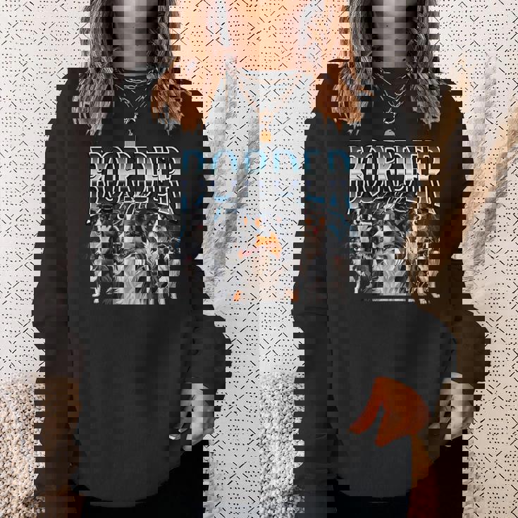 ボーダーコリー 犬 90年代 ブーツレッグ グランジ ラップ グッズスタイル スウェットシャツ 彼女への贈り物