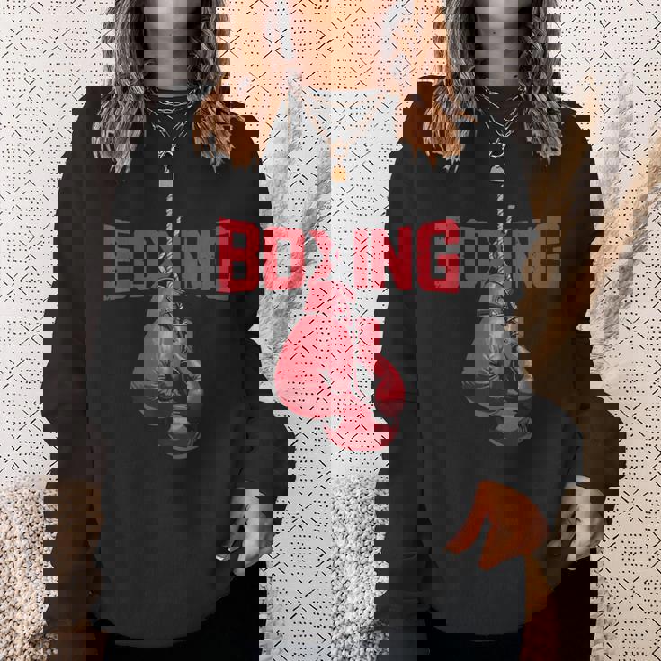 ボールド ボクシンググローブ キックボクシング ボクシング愛好家 ボクサー スウェットシャツ 彼女への贈り物