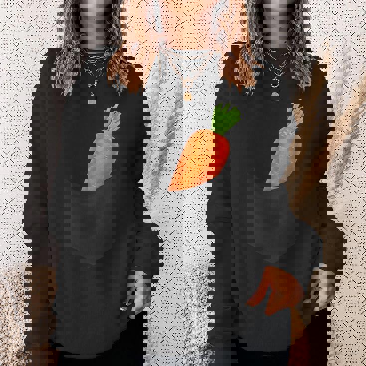 ポケットに入ったニンジン野菜、胸に面白いフルーツニンジン。 スウェットシャツ 彼女への贈り物