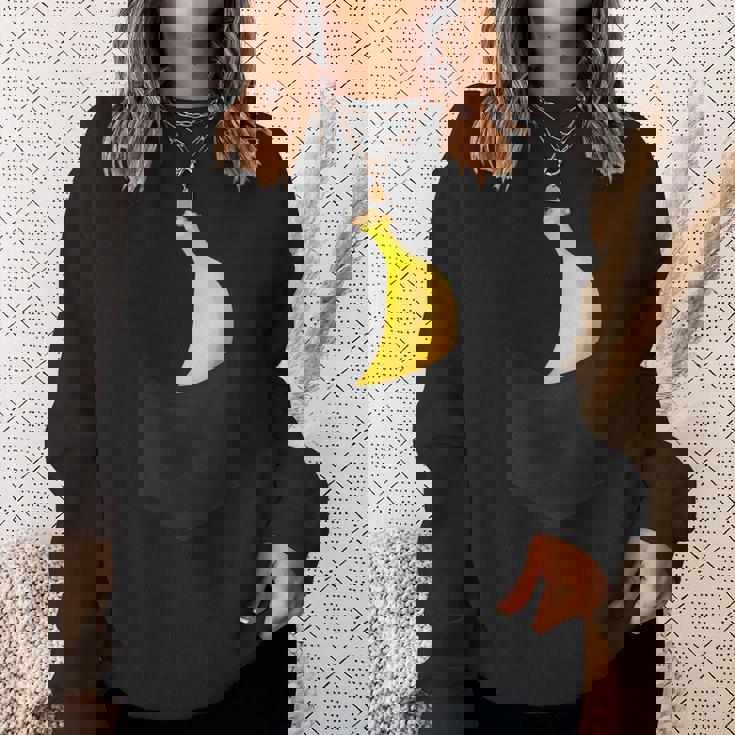 ポケットに入ったバナナフルーツ、胸に面白いバナナ。 スウェットシャツ 彼女への贈り物