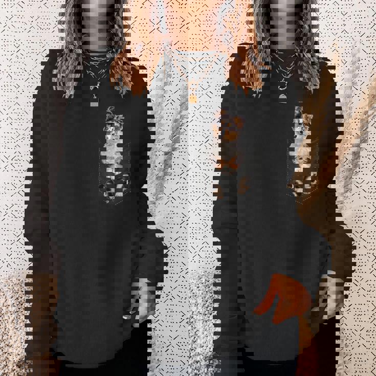 ポケットに入った面白いシェットランドシープドッグ シェルティー愛好家に スウェットシャツ 彼女への贈り物