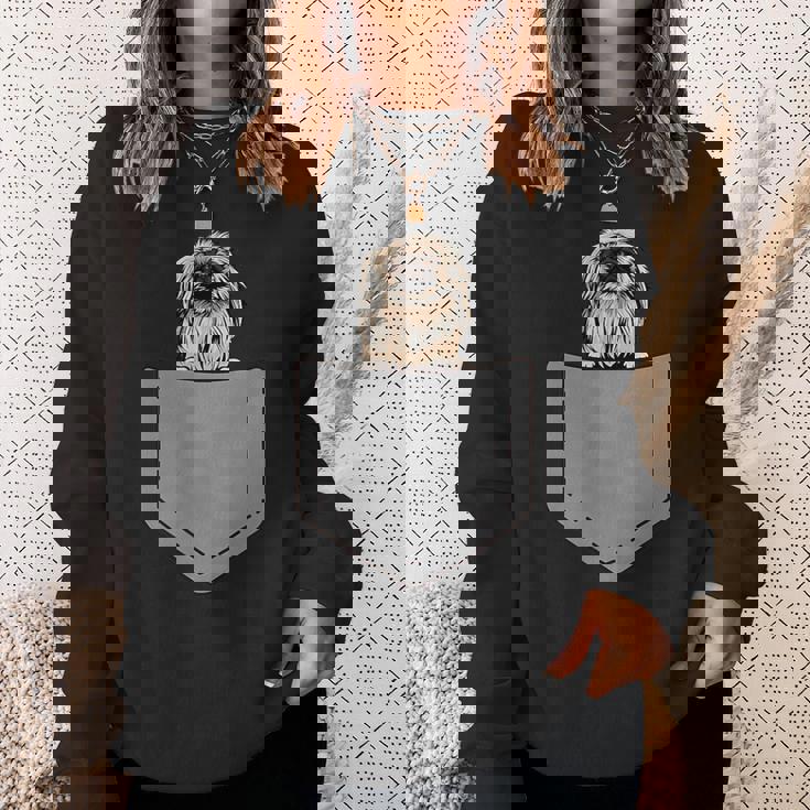 ポケットに入った面白いペキニーズ犬 犬愛好家 スウェットシャツ 彼女への贈り物