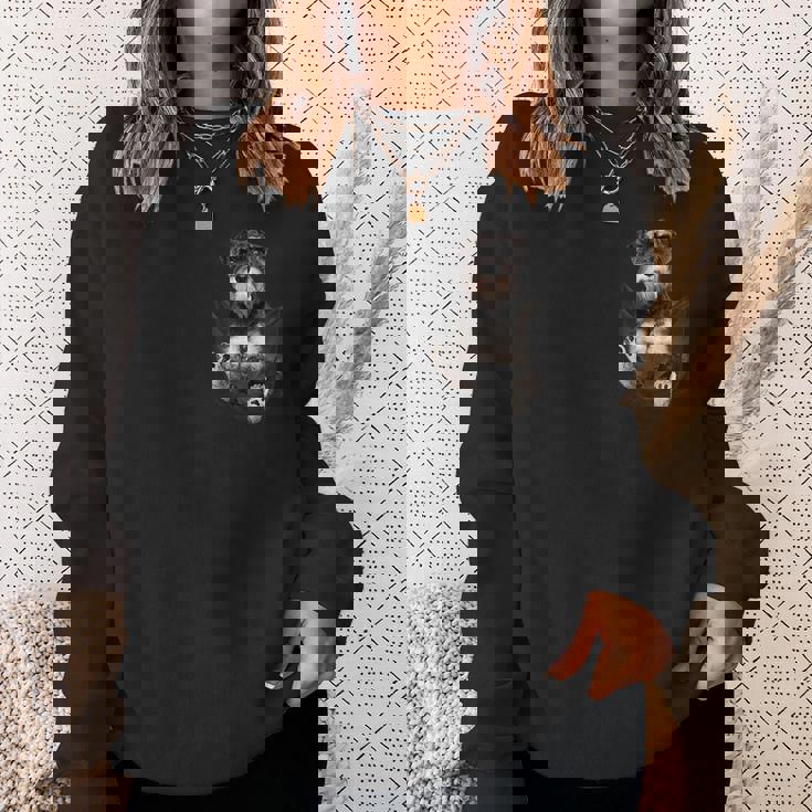 ポケットに入った面白いミニチュアシュナウザー。恋人たちに。 スウェットシャツ 彼女への贈り物