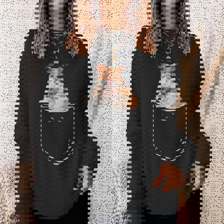 ポケットハムスターシャツ、ポケットに入った面白いハムスター ギフトtシャツ スウェットシャツ 彼女への贈り物