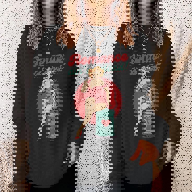 ポップアート ピンナップガール ロマンス Ain't Dead バレンタインシングル スウェットシャツ 彼女への贈り物