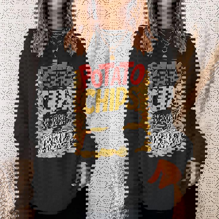 ポテトチップスは常に答えです スナック愛好家 ポテトチップス スウェットシャツ 彼女への贈り物