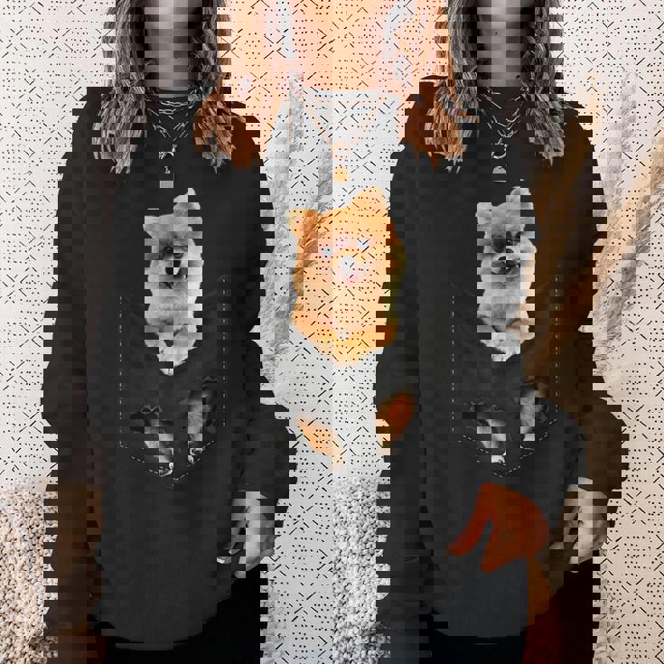 ポム犬愛好家のためのポケットに入った面白いポメラニアン。 スウェットシャツ 彼女への贈り物