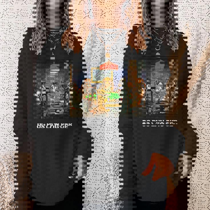 ポーカーをする犬 クラシックアートワーク アートワーク 犬 子犬 スウェットシャツ 彼女への贈り物