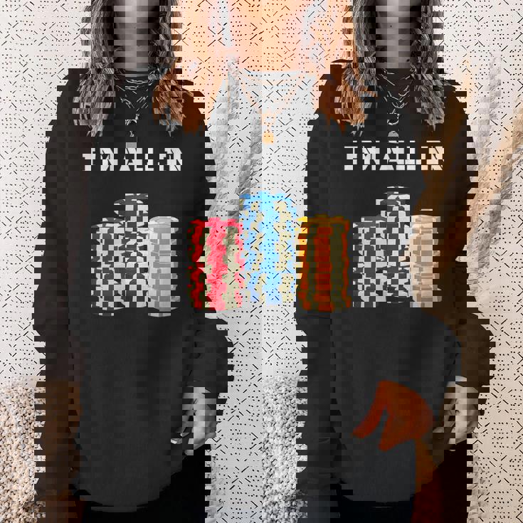 ポーカープレイヤー I'm All In カード カジノ 恋人 ギフト ギャンブル スウェットシャツ 彼女への贈り物