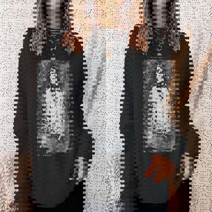 マイケル・ジャクソン バッド・ワールド・ツアー 1988年 白黒スプラッター スウェットシャツ 彼女への贈り物