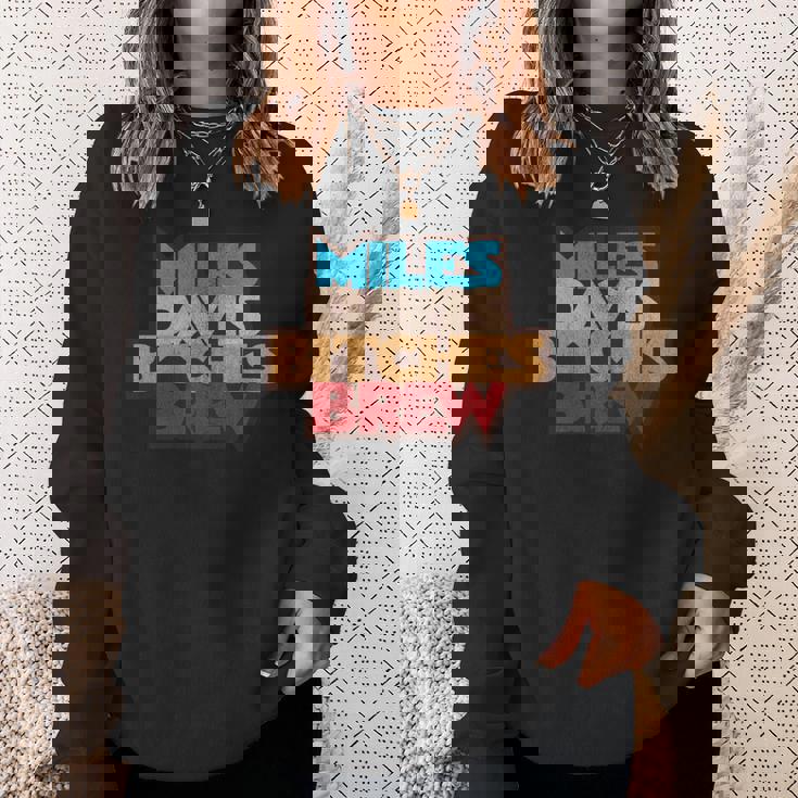 マイルス・デイビス・ビッチズ・ブリュー・ディストレストッド 長袖tシャツ スウェットシャツ 彼女への贈り物