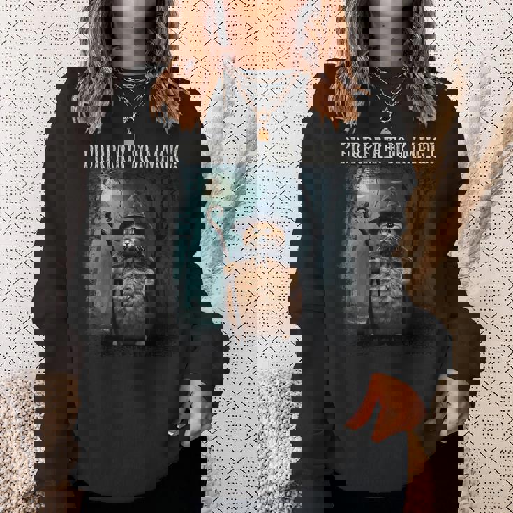 マジック・ファニー・ウィザード・キャットのためにパープレイしよう スウェットシャツ 彼女への贈り物