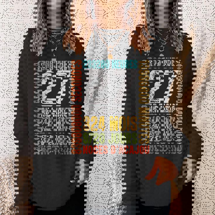 マホガニー結婚記念日、結婚27年プレゼント スウェットシャツ 彼女への贈り物