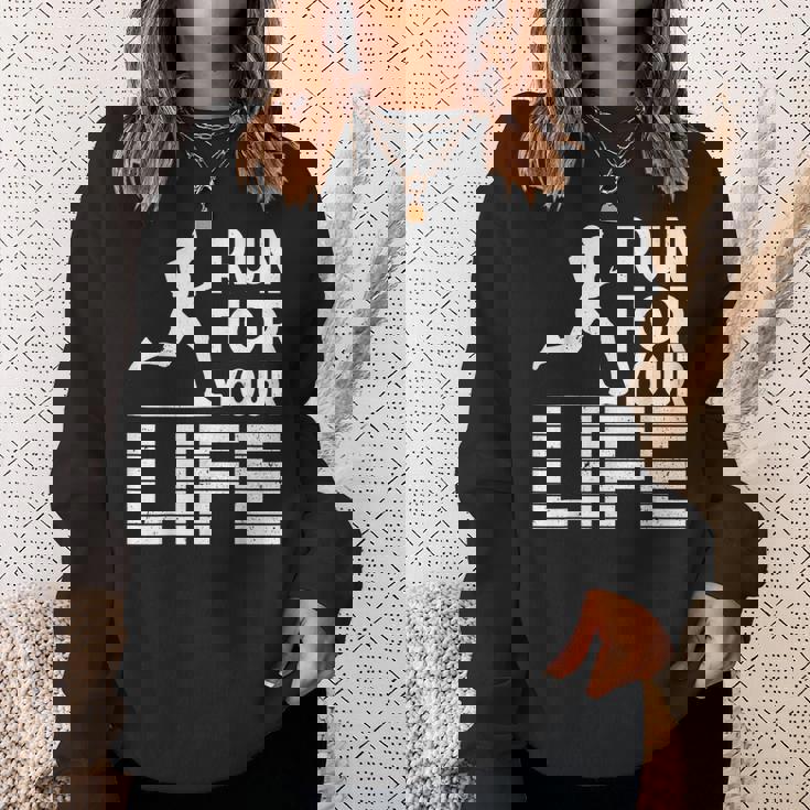 マラソンランナー Run For Your Life ランニング スウェットシャツ 彼女への贈り物