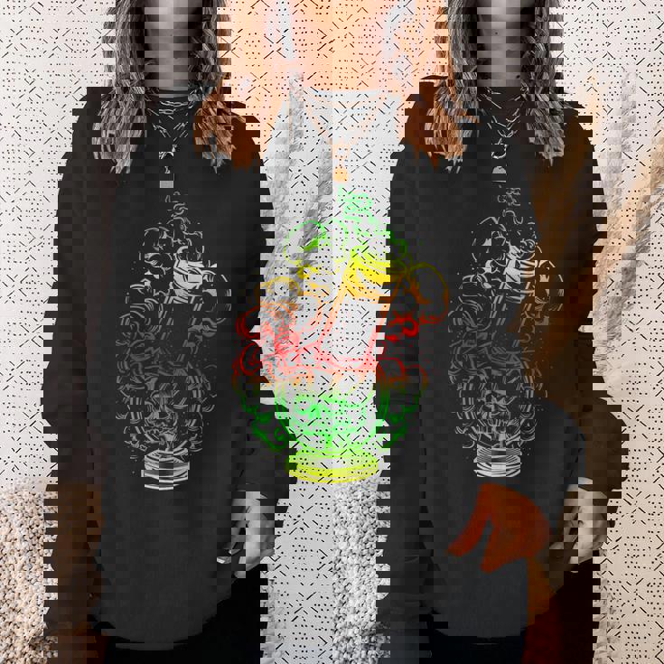 マリファナ スカル ボング 大麻 ウィード 420 ラスタ ギフト スウェットシャツ 彼女への贈り物