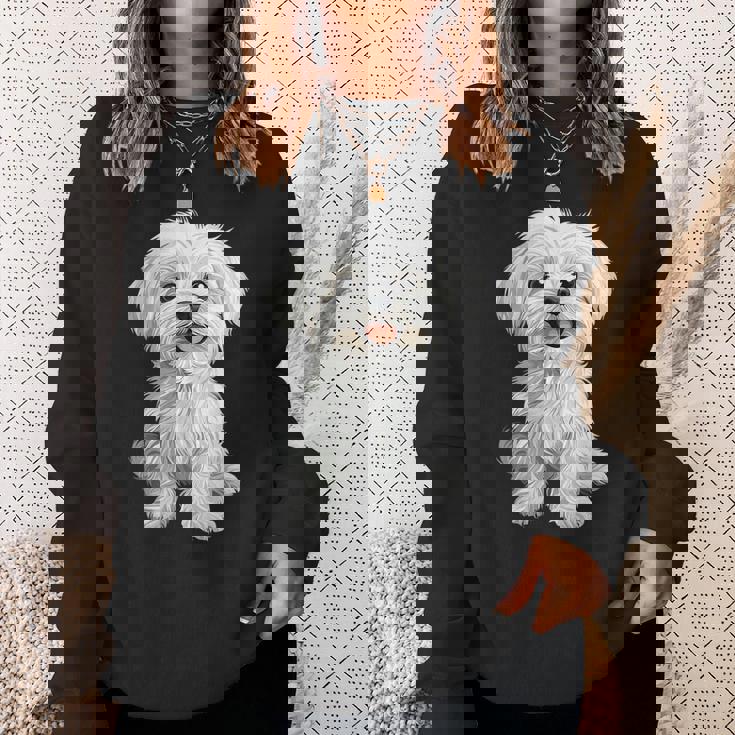 マルチーズ 犬 グラフィック ペット イラスト マルチーズ スウェットシャツ 彼女への贈り物