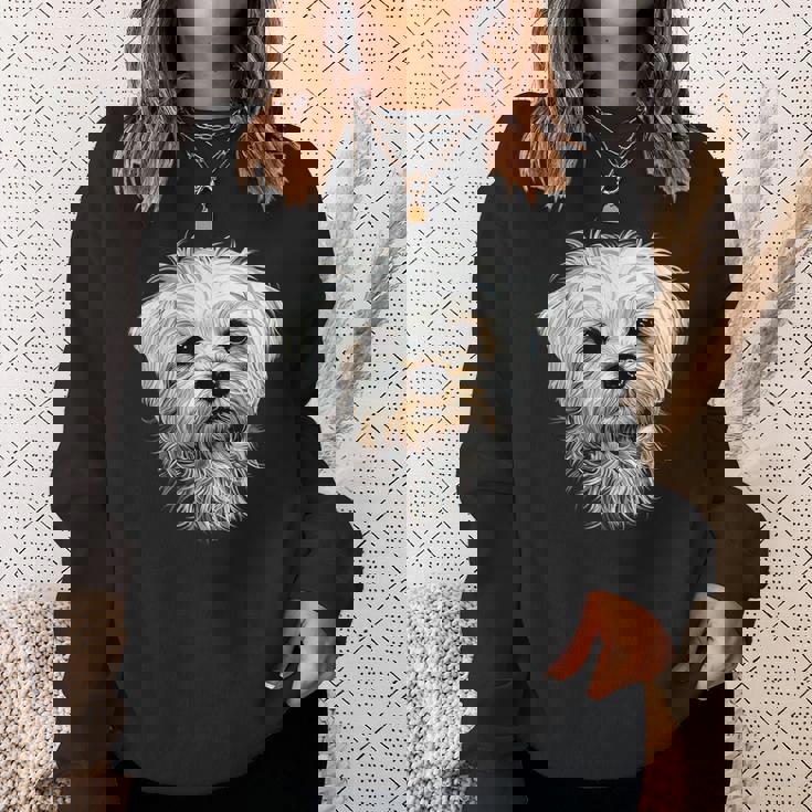 マルチーズ小型マルチーズ犬犬大好き甘いマルチーズ スウェットシャツ 彼女への贈り物