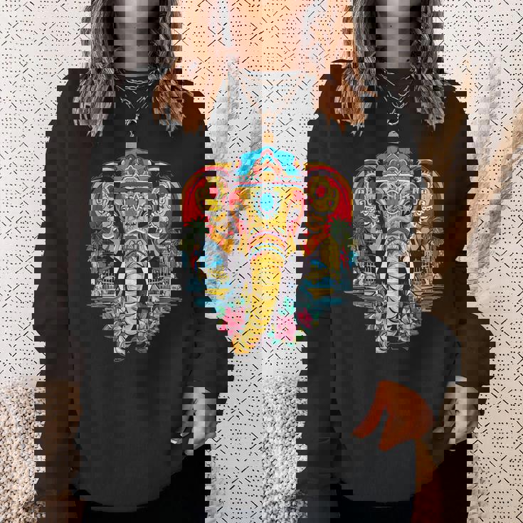 マンダラ タイ 象 恋人 タイ バックパッカー スウェットシャツ 彼女への贈り物