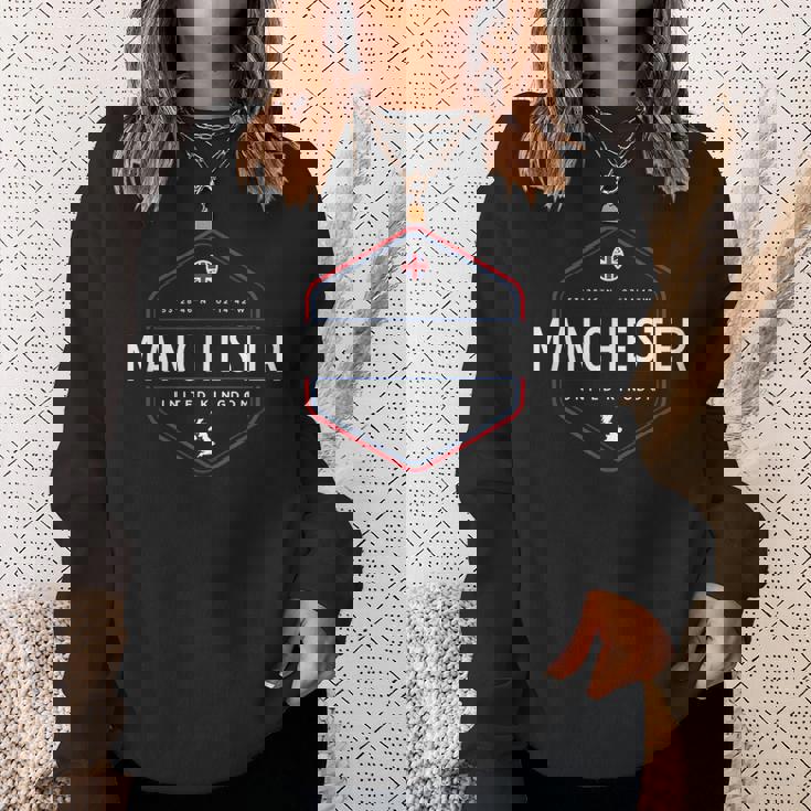 マンチェスター イギリス イギリス 地図フラグ グラフィック スウェットシャツ 彼女への贈り物