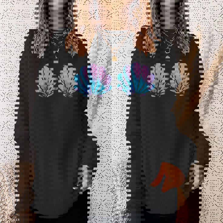 マーメイド貝殻シャツ 貝殻ビキニ 水着 ブラシャツ スウェットシャツ 彼女への贈り物