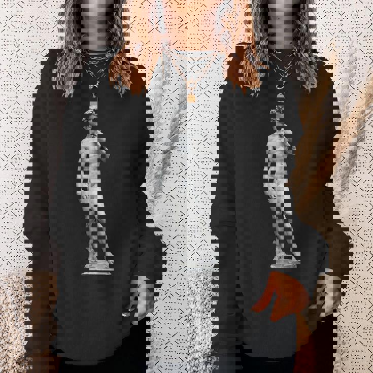 ミケランジェロのダビデ像 巨大なピクセル化されたペニス スウェットシャツ 彼女への贈り物