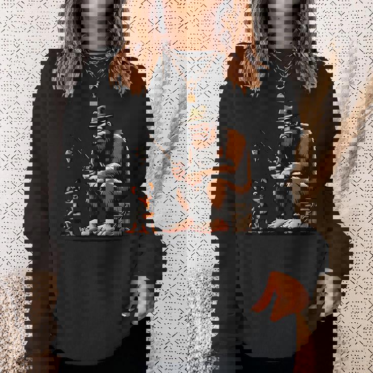 ミニチュア ピンシャー ビッグフット サスカッチ 犬 面白い 釣り スウェットシャツ 彼女への贈り物