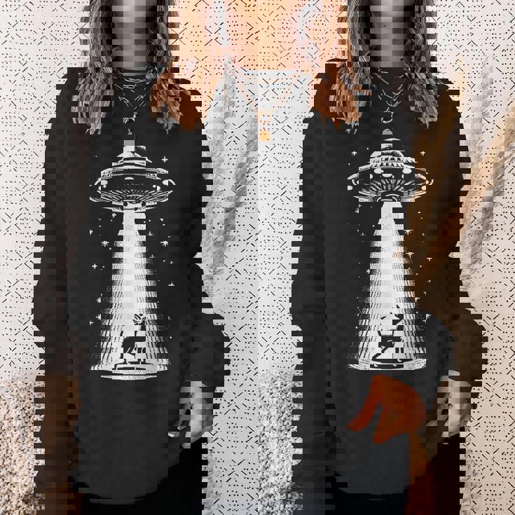 ミニチュアピンシャーママパパ犬-面白いエイリアンufo スウェットシャツ 彼女への贈り物