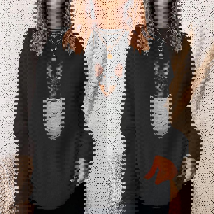 ミニチュア・ピンシャー 胸ポケット みんぴん スウェットシャツ 彼女への贈り物