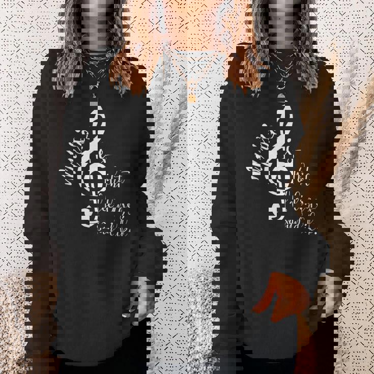 ミュージックギフト メンズ レディース キッズ 音符 格言付き スウェットシャツ 彼女への贈り物