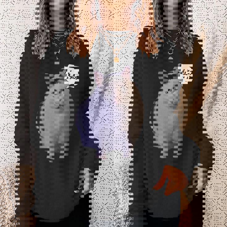 ミームハァキャット面白い スウェットシャツ 彼女への贈り物