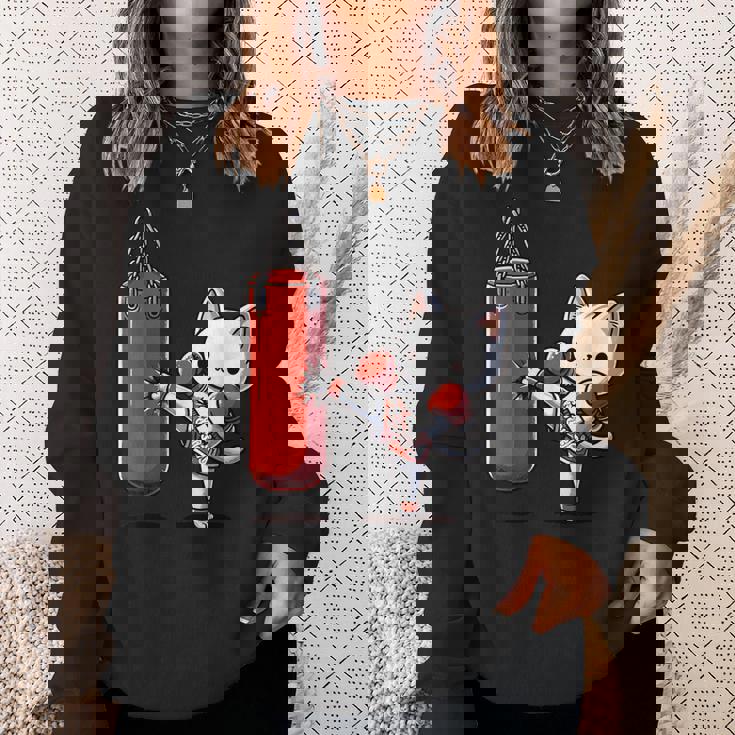 ムエタイ猫、キックボクシング スウェットシャツ 彼女への贈り物