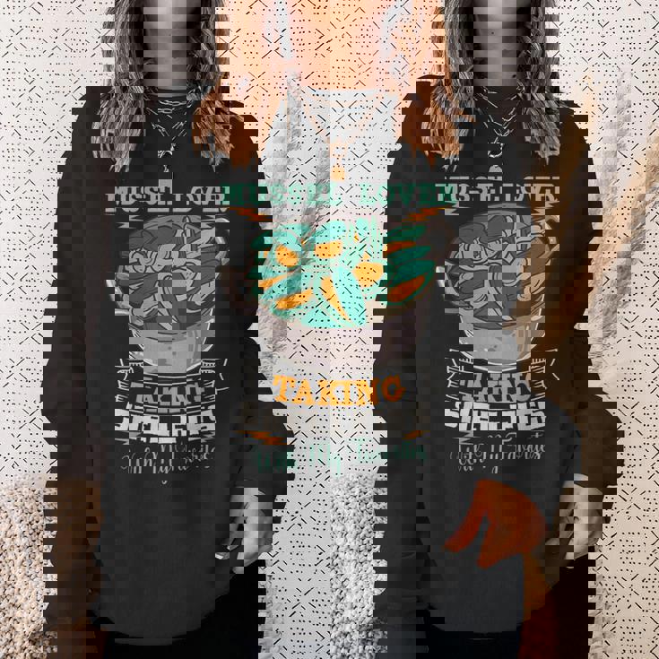 ムール貝 シーフード 貝 料理 グルメ 料理用 スウェットシャツ 彼女への贈り物