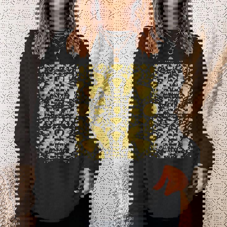 メキシカンテナンゴスのメキシカンゴールド刺繍プリント。 スウェットシャツ 彼女への贈り物