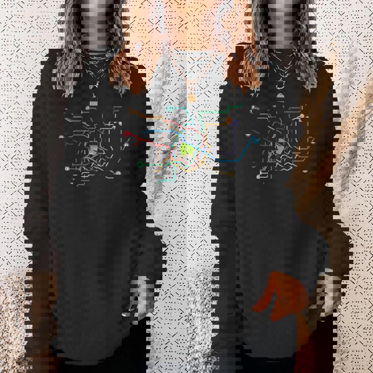 メトロ 全線 路線図 ロゴ 電車 スウェットシャツ 彼女への贈り物