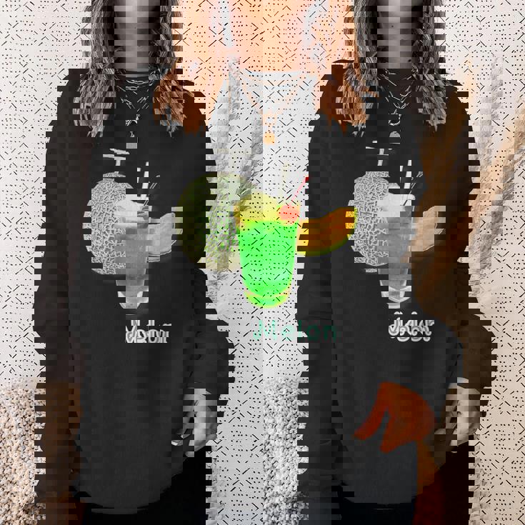 メロン 3 Melon メロンソーダ クリームソーダ カット 『デリシャス フルーツ』果物 リアル 面白い イラスト スウェットシャツ 彼女への贈り物